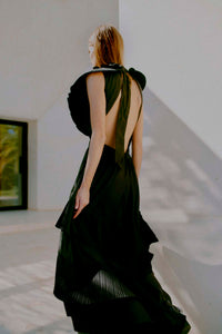 CMPLEAT - KLEID MIT RÜSCHEN IN SCHWARZ