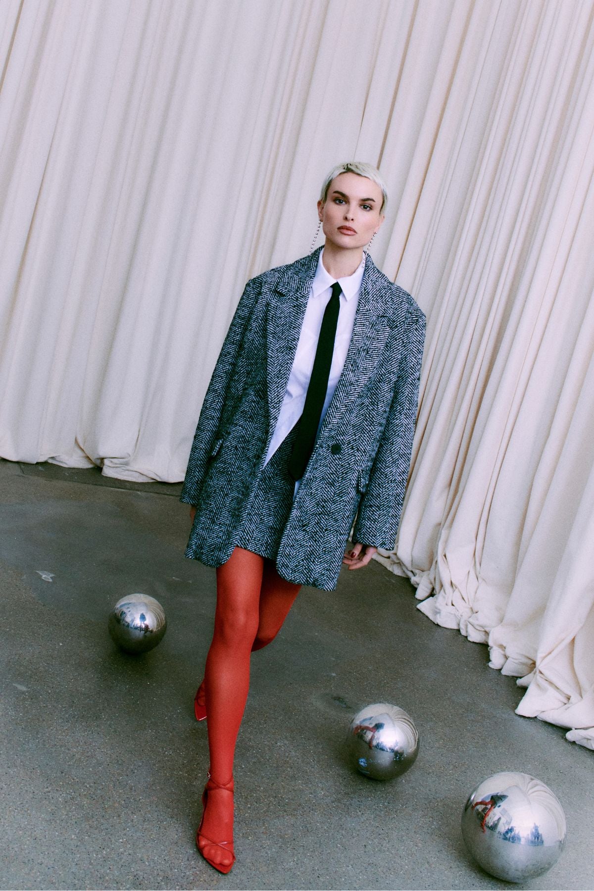 CMJADALYN - BLAZER IN SCHWARZ UND WEISS