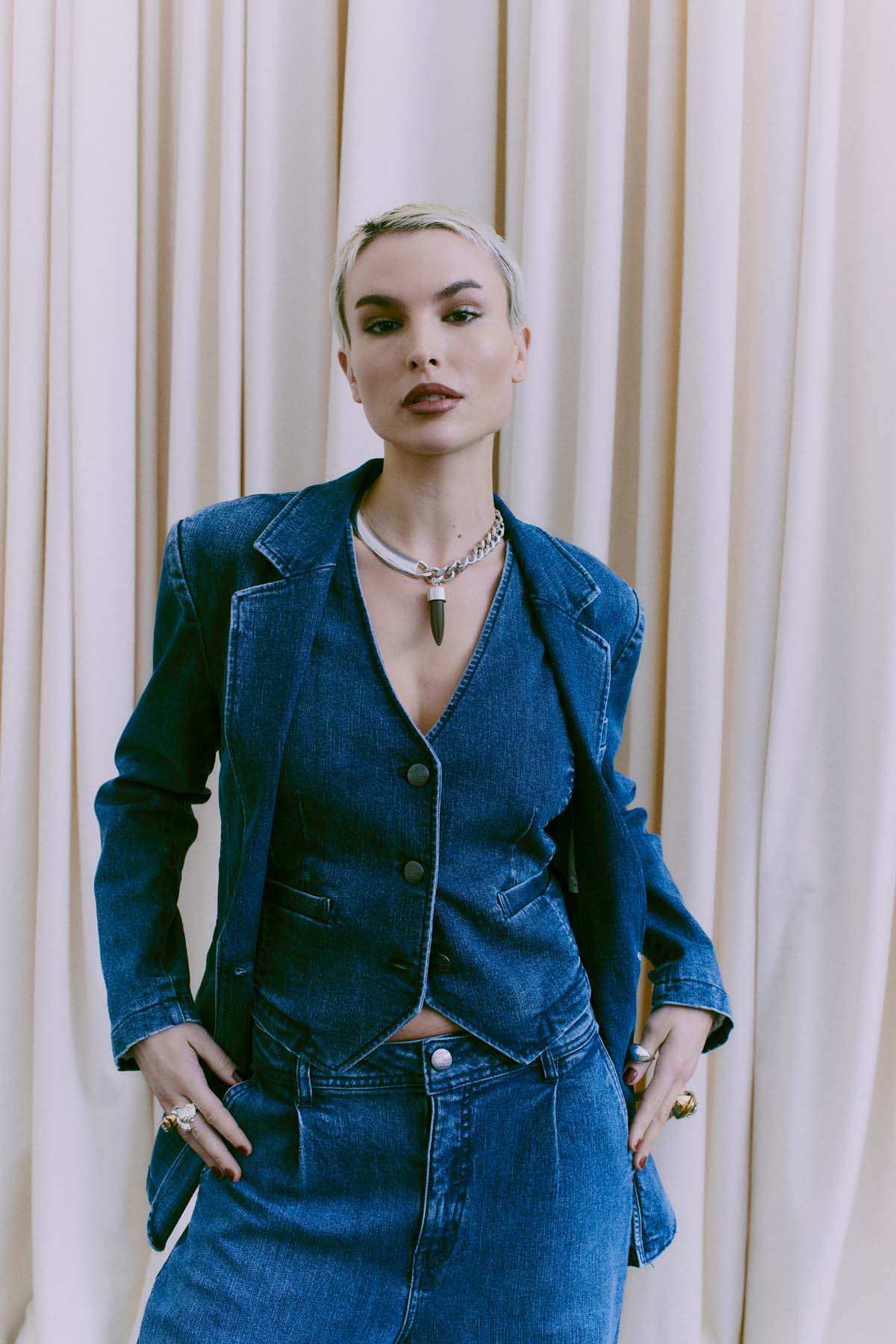 CMJEAN - DENIMBLAZER IN BLAU