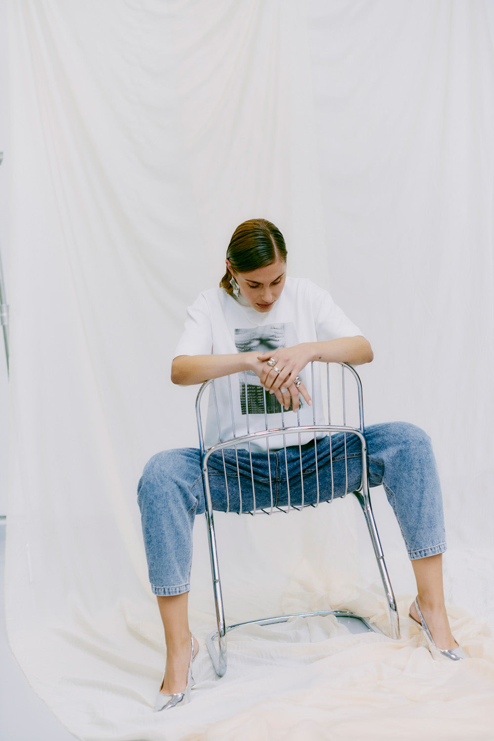 CMMUSE - T-SHIRT IN WOLLWEISS