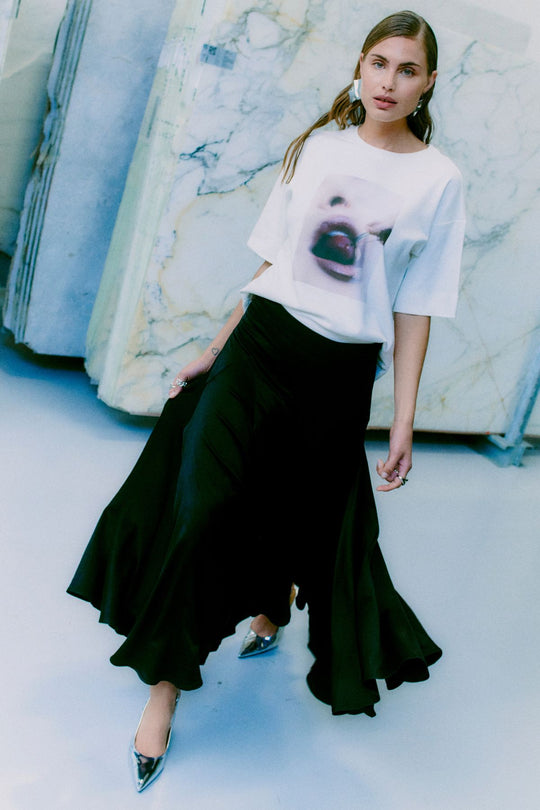 CMMUSE - T-SHIRT IN WOLLWEISS