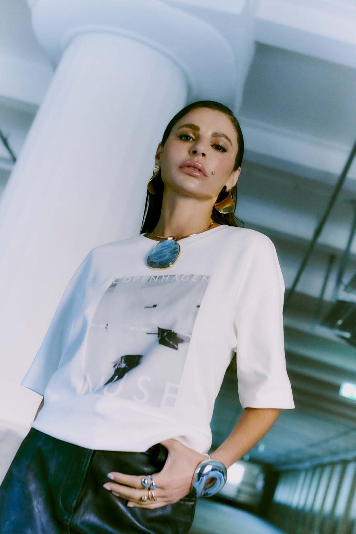 CMMUSE - T-SHIRT IN BEIGE,WOLLWEISS