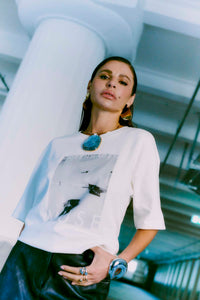 CMMUSE - T-SHIRT IN BEIGE,WOLLWEISS