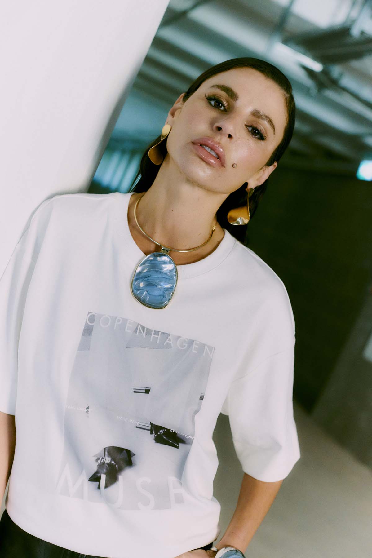 CMMUSE - T-SHIRT IN BEIGE,WOLLWEISS