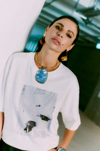 CMMUSE - T-SHIRT IN BEIGE,WOLLWEISS