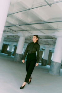 CMTAILOR – HOCHGESCHNITTENE HOSE IN SCHWARZ