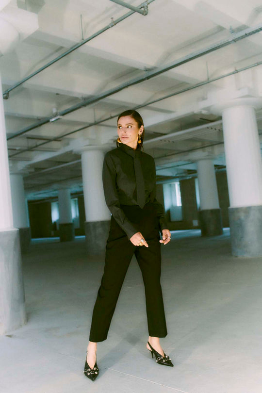 CMTAILOR – HOCHGESCHNITTENE HOSE IN SCHWARZ