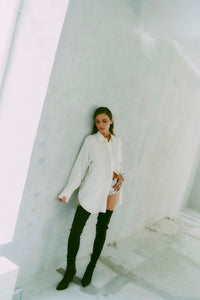 CMMOLO - HEMD IN BEIGE,WOLLWEISS