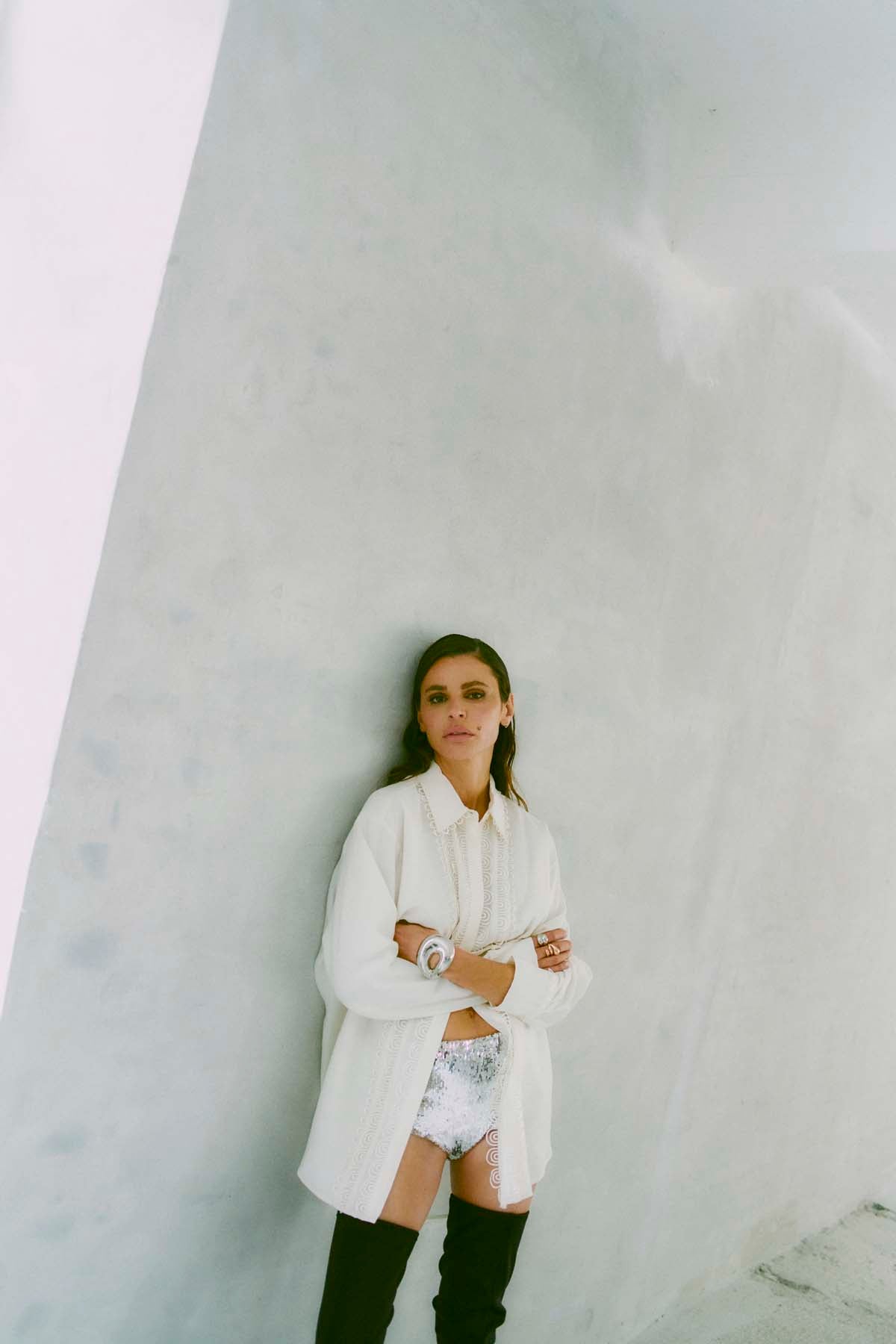 CMMOLO - HEMD IN BEIGE,WOLLWEISS