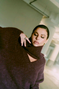 CMANDREA -STRICKPULLOVER MIT ABNEHMBAREM ROLLKRAGEN IN ROT