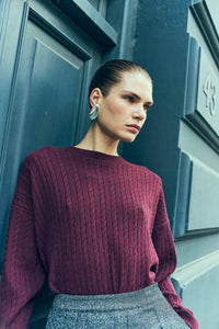 CMCASHA – PULLOVER MIT GESTICKTEM LOGO IN ROT