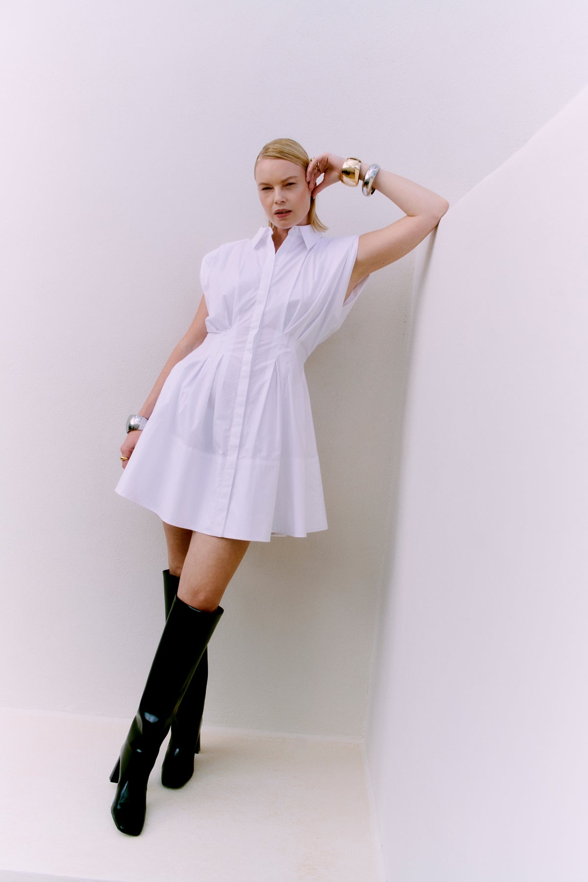 CMSHIRLEY – KURZES HEMDKLEID IN WEISS