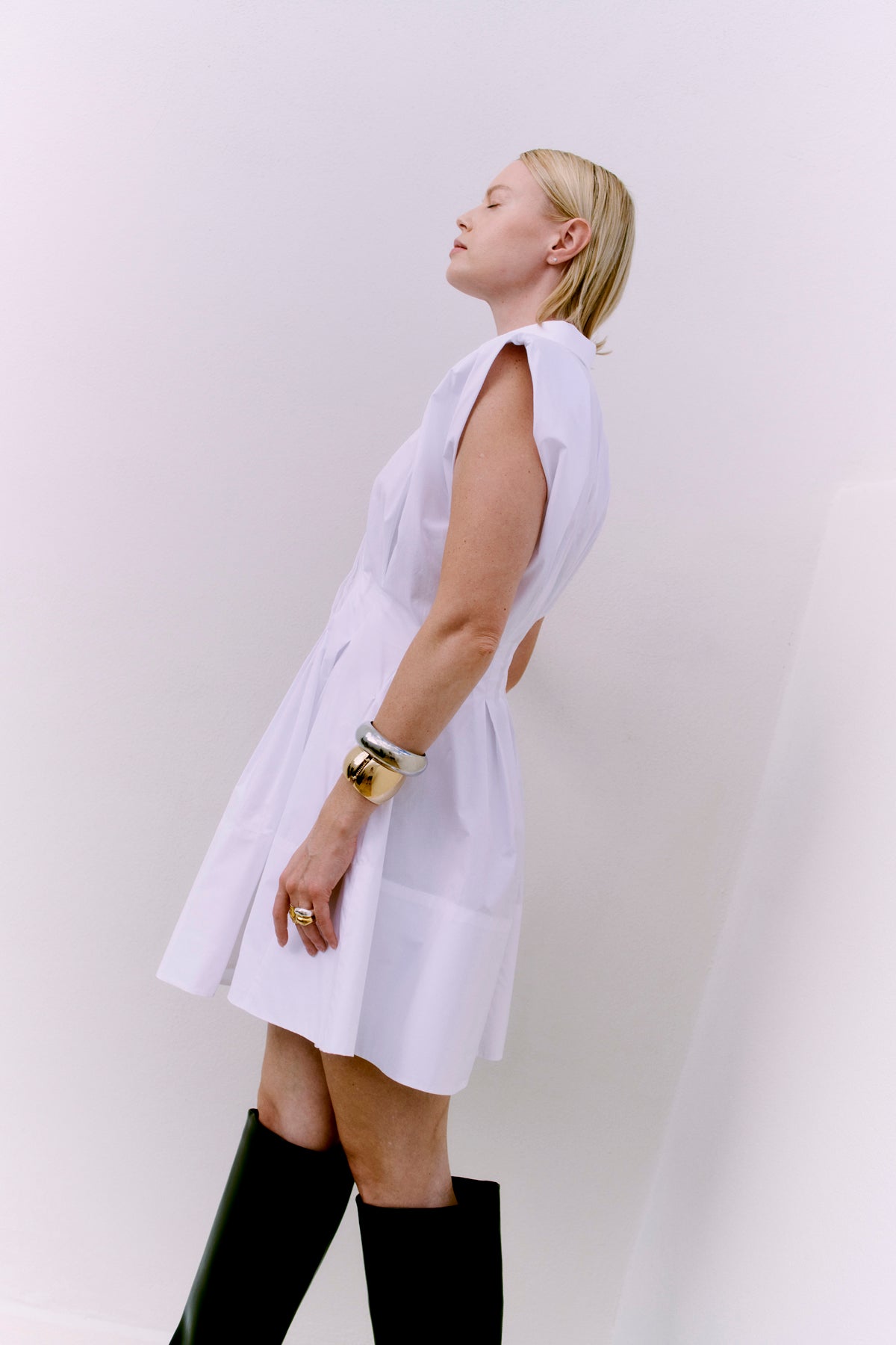 CMSHIRLEY – KURZES HEMDKLEID IN WEISS