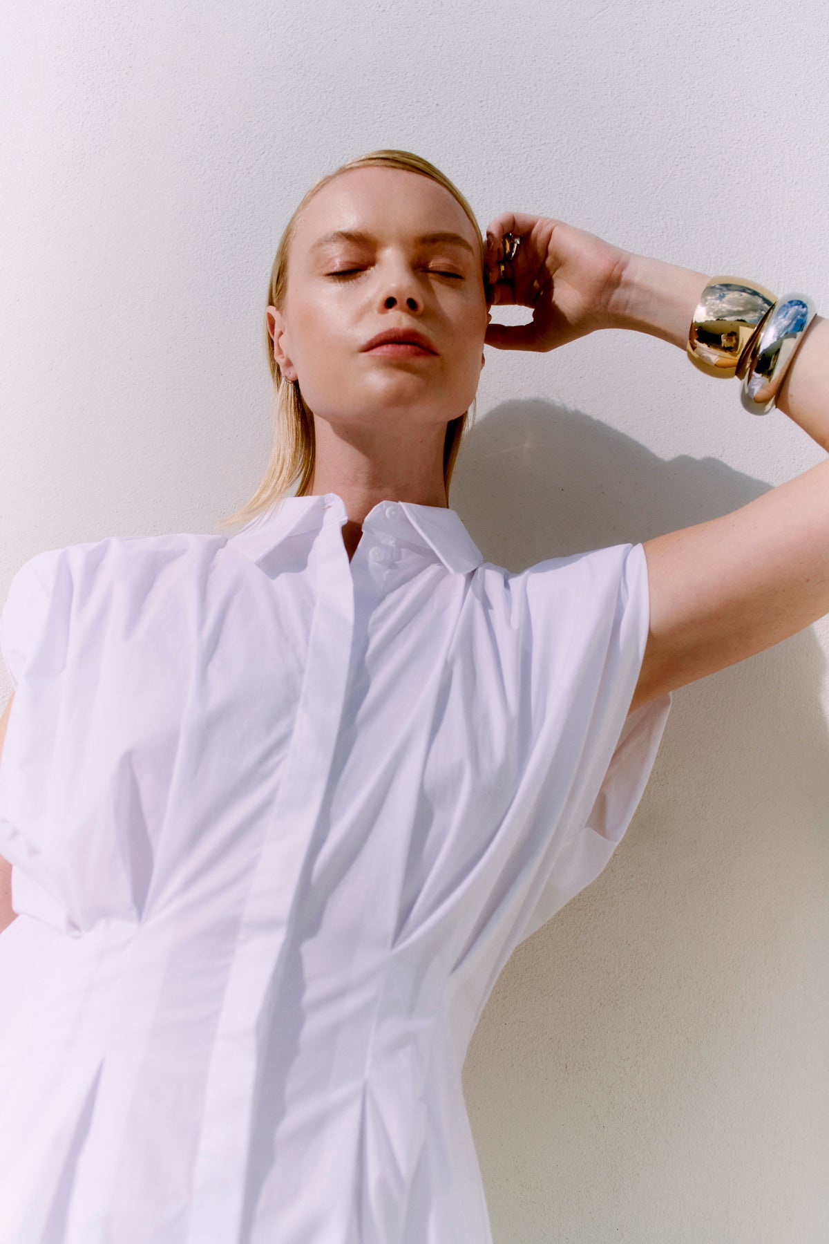 CMSHIRLEY – KURZES HEMDKLEID IN WEISS