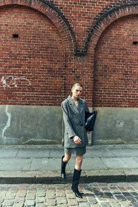 CMJADEN – BLAZER AUS WOLLMISCHUNG IN DUNKELGRAU MELANGE