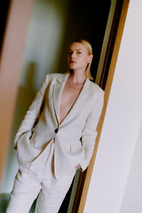 CMNATURE - BLAZER IN BEIGE,WOLLWEISS