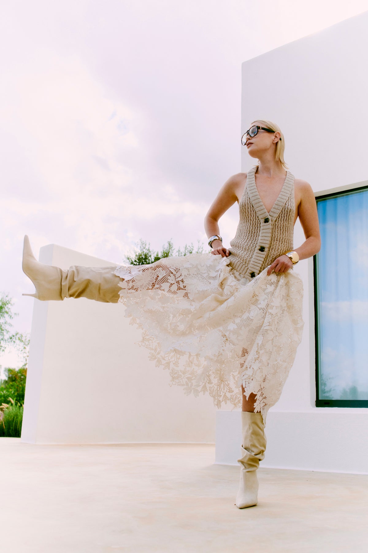 CMLINDA - STRICKWESTE IN BEIGE
