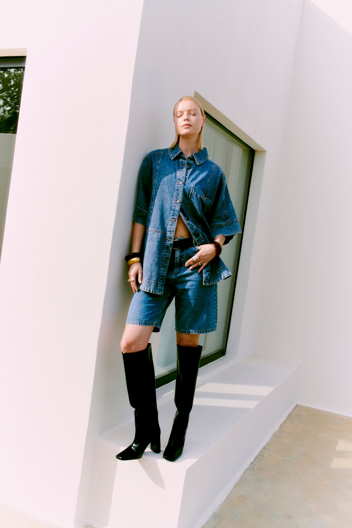 CMJEYCCE - DENIM SHORTS IN BLAU