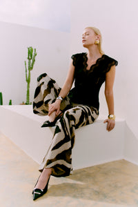 CMNATULI - HOSE IN BEIGE UND SCHWARZ