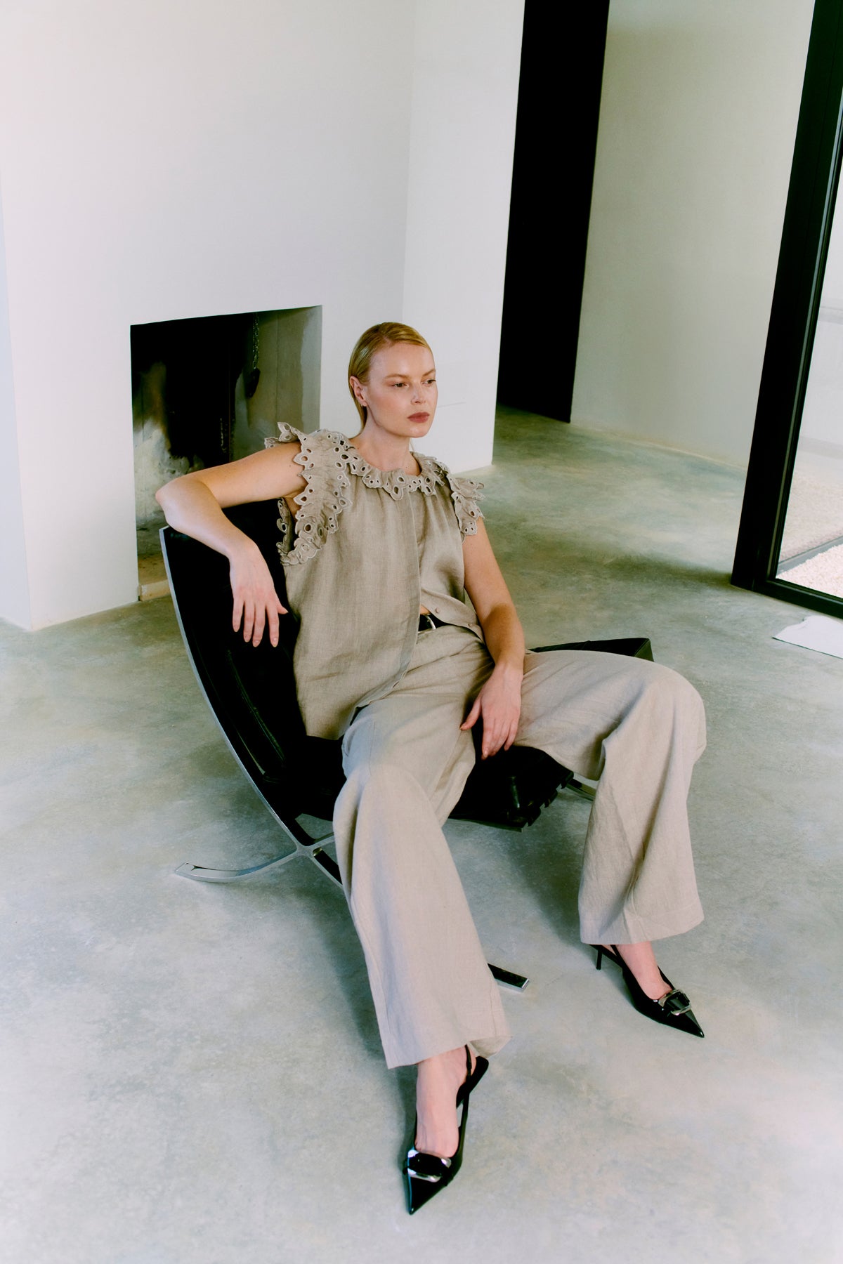 CMNATULI - LEINEN HOSE IN BEIGE