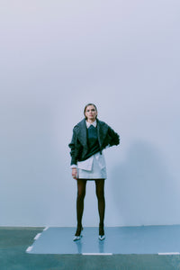 CMDIAMOND - PULLOVER MIT SIMILIST UND PERLEN IN GRAU