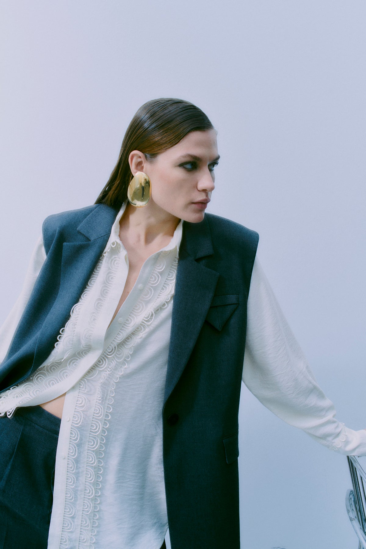 CMMOLO - HEMD IN BEIGE,WOLLWEISS