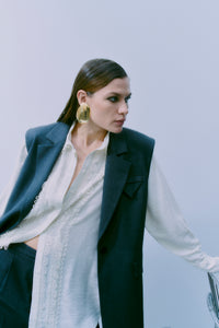 CMMOLO - HEMD IN BEIGE,WOLLWEISS