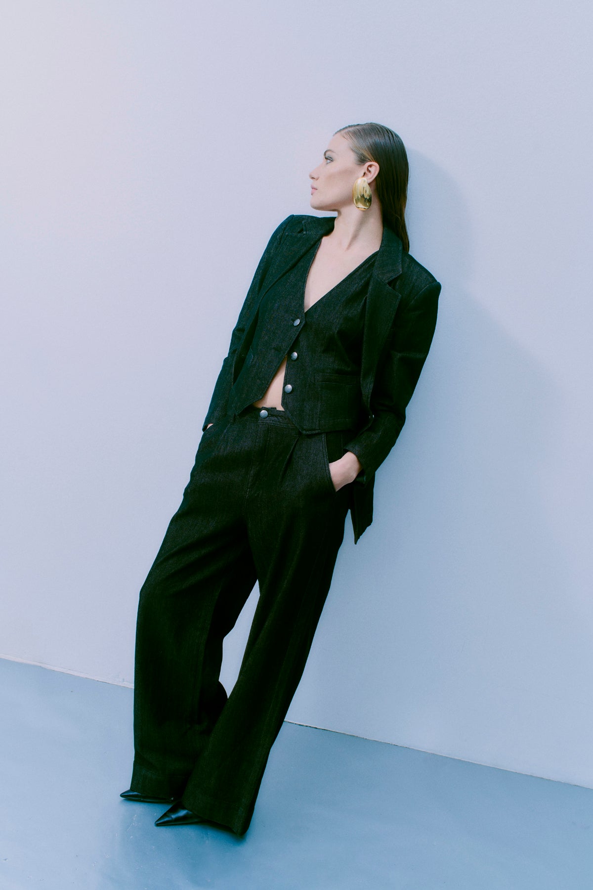 CMJEAN - DENIMWESTE IN SCHWARZ