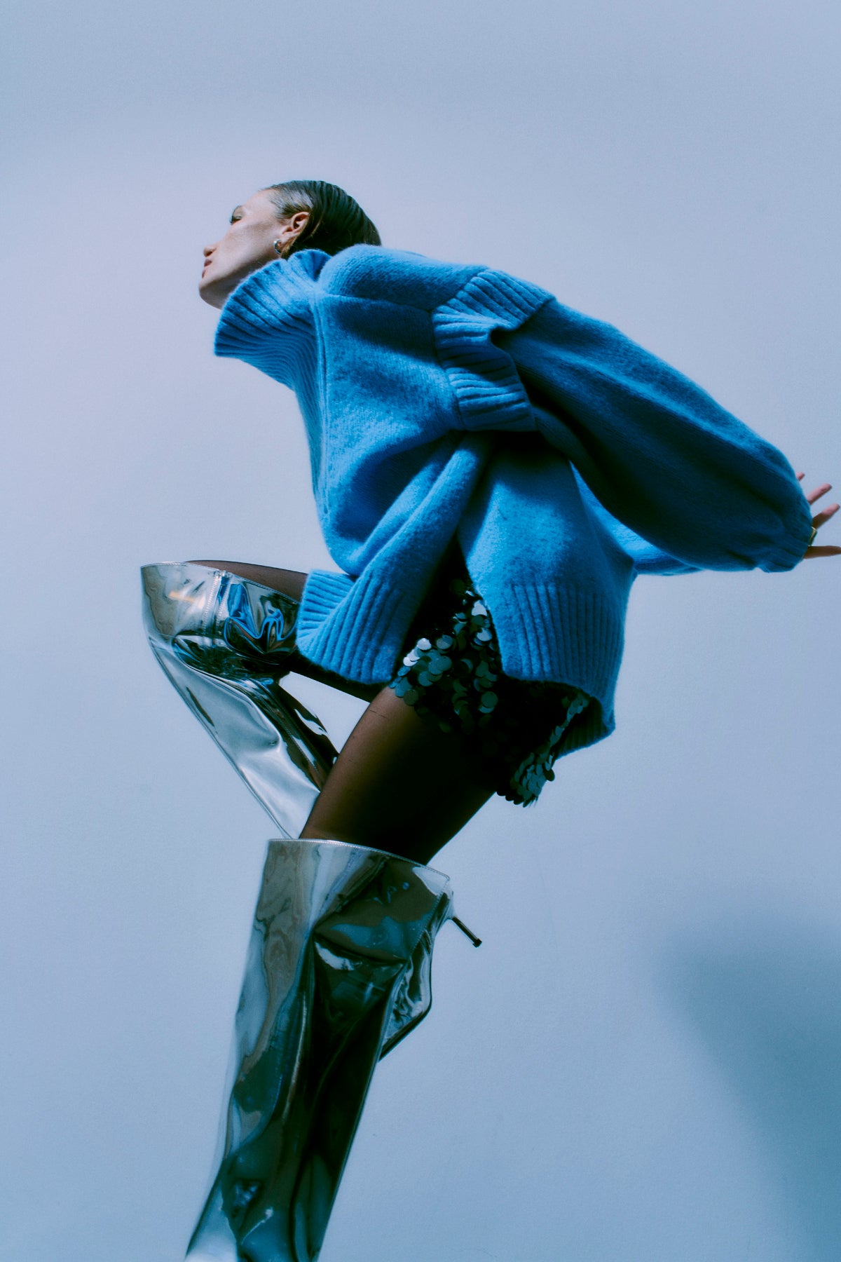 CMANDREA - STRICKPULLOVER IN BLAU