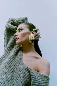CMANDREA - RIBBESTRICKTER PULLOVER IN BEIGE
