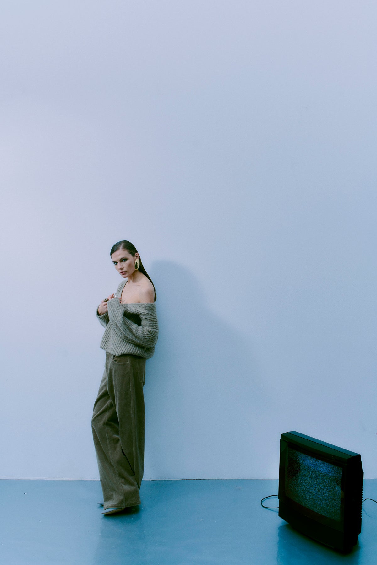 CMANDREA - RIBBESTRICKTER PULLOVER IN BEIGE