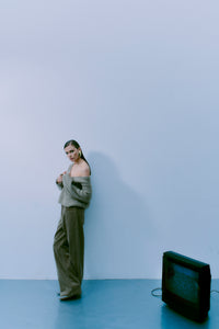 CMANDREA - RIBBESTRICKTER PULLOVER IN BEIGE