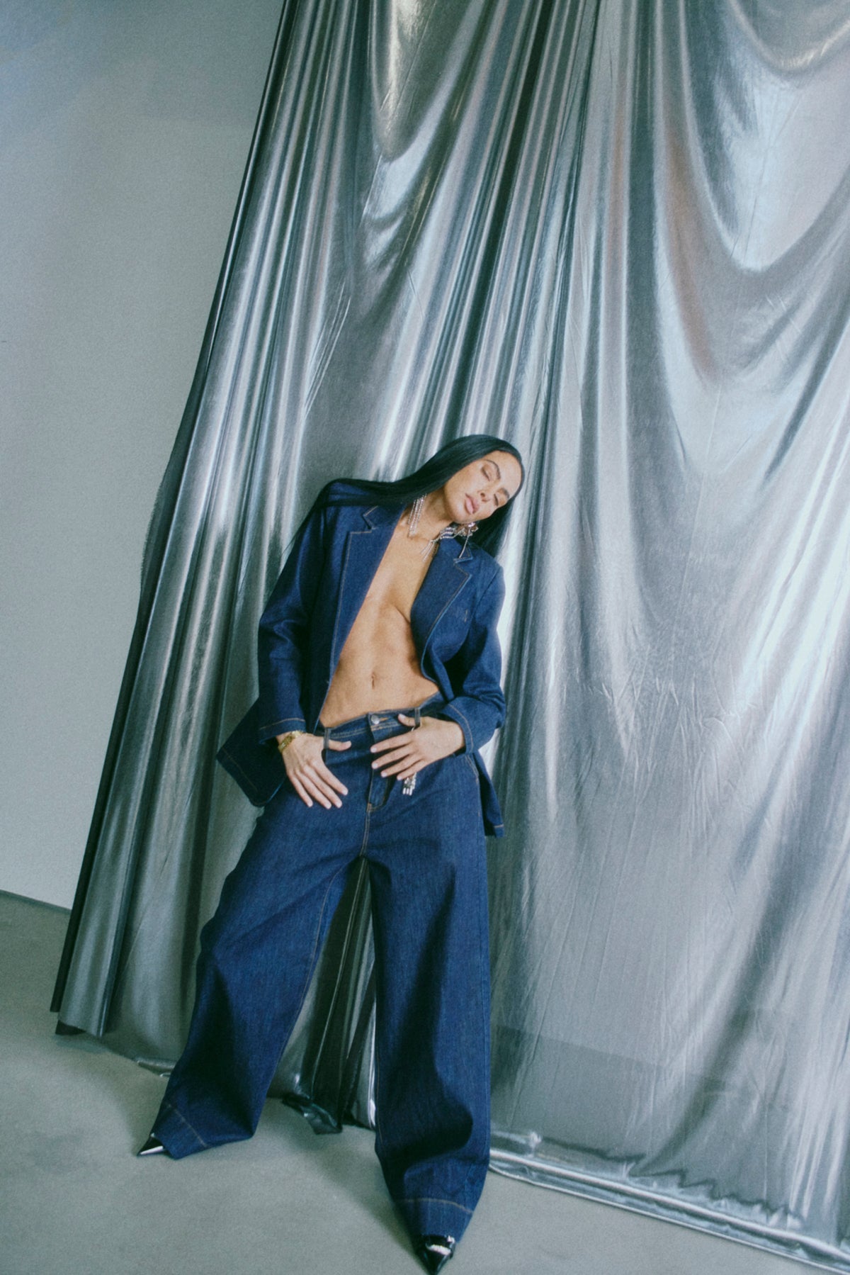 CMJEAN – HOCHTAILLIERTE DENIMHOSE IN BLAU