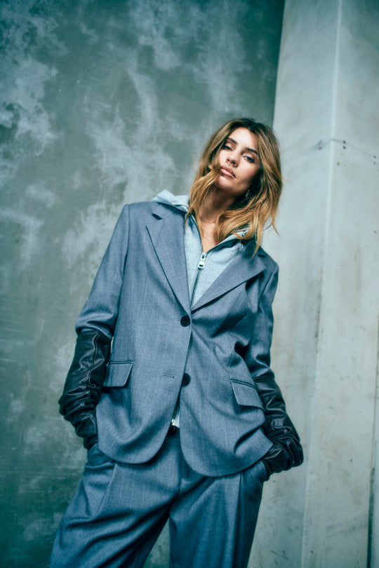 CMTAILOR – HOODIE-BLAZER IN GRAU