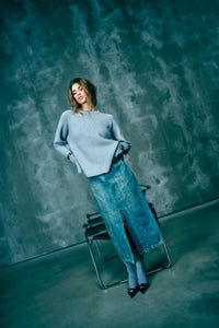 CMCOLIN – GERIPPTER PULLOVER IN GRAU