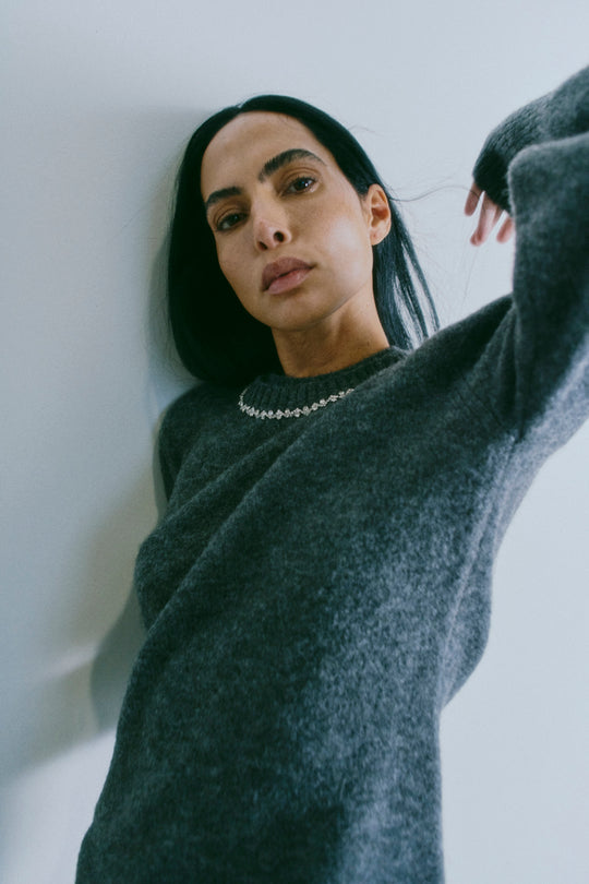 CMIBRA - PULLOVER MIT BALLONÄRMELN IN GRAU