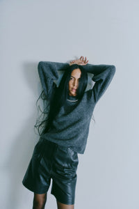 CMIBRA - PULLOVER MIT BALLONÄRMELN IN GRAU