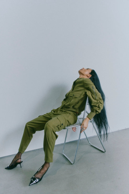 CMTAILOR – HOCHTAILLIERTE HOSE IN GRÜN