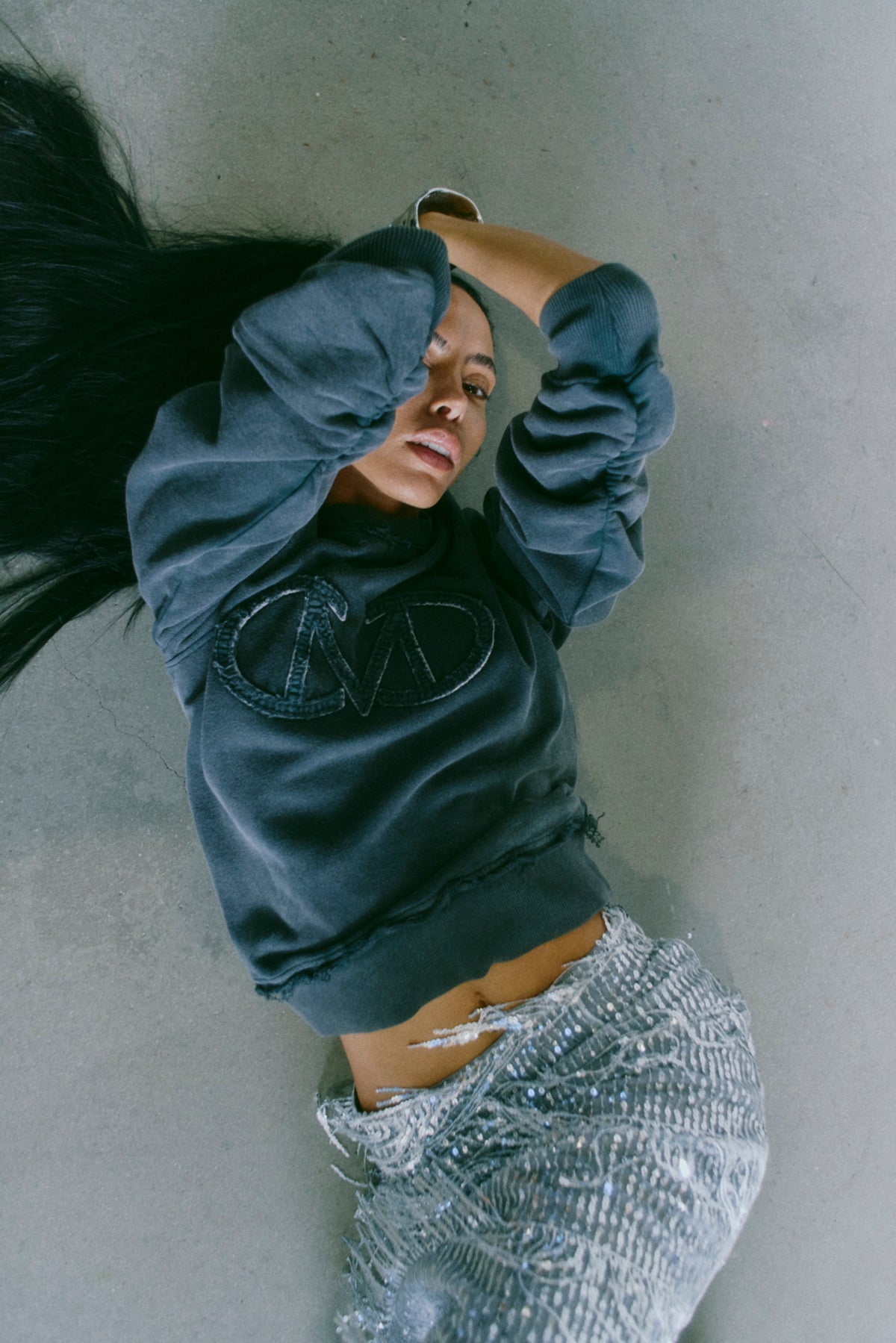 CMROCO – SWEATSHIRT MIT LOGO-DETAIL IN GRAU