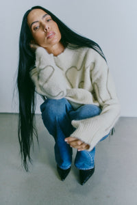 CMPELLA – GESTRICKTES PULLOVER IN WOLLWEISS