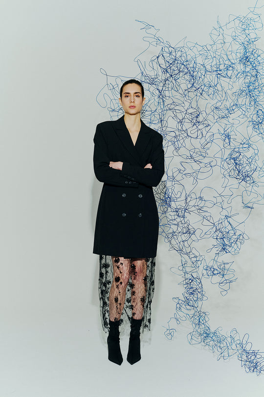 CMWENJA – KLEID MIT ABNEHMBAREM UNTERKLEID IN SCHWARZ