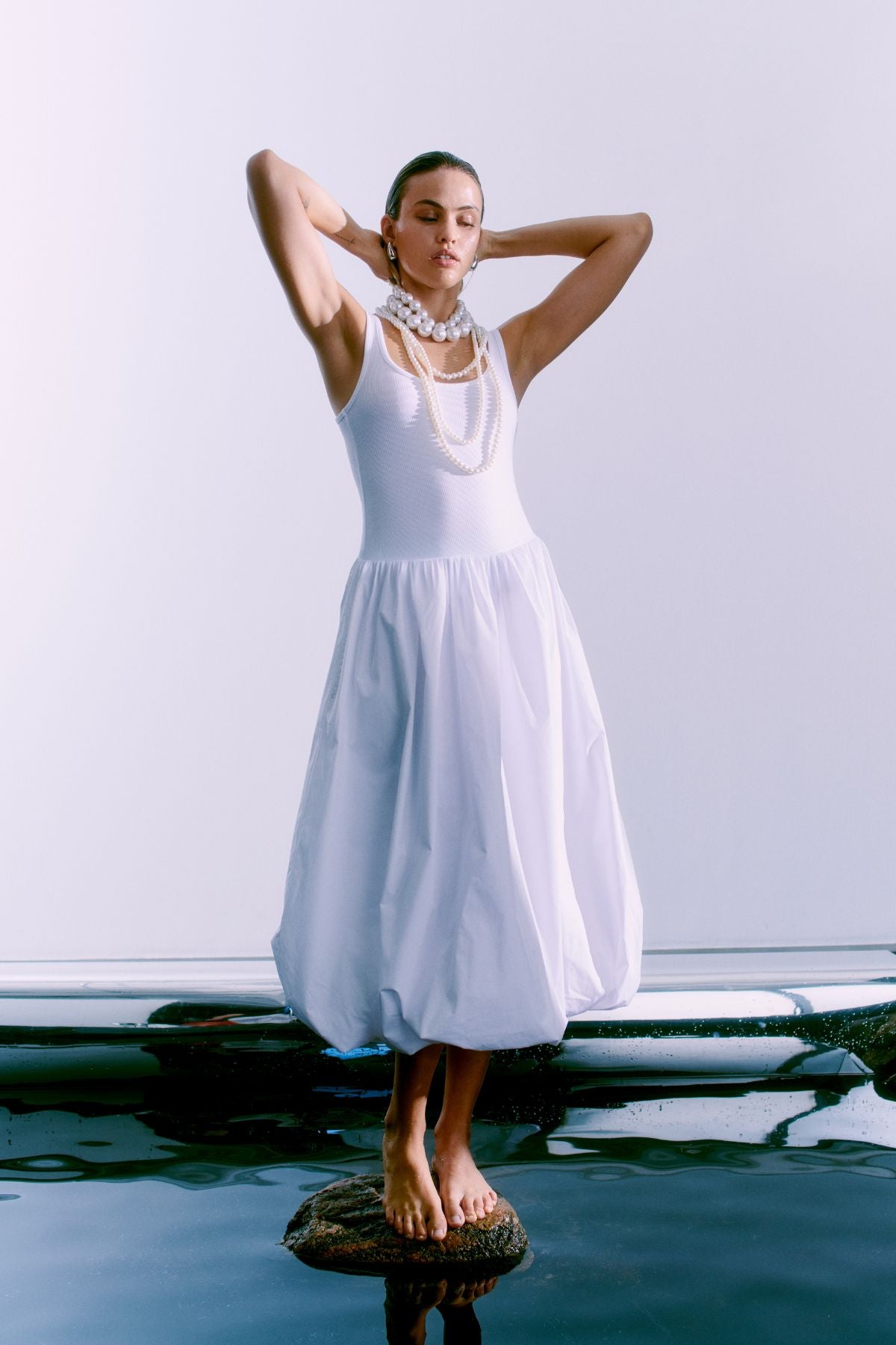 CMSIV – KLEID MIT BALLONEFFEKT IN WEISS