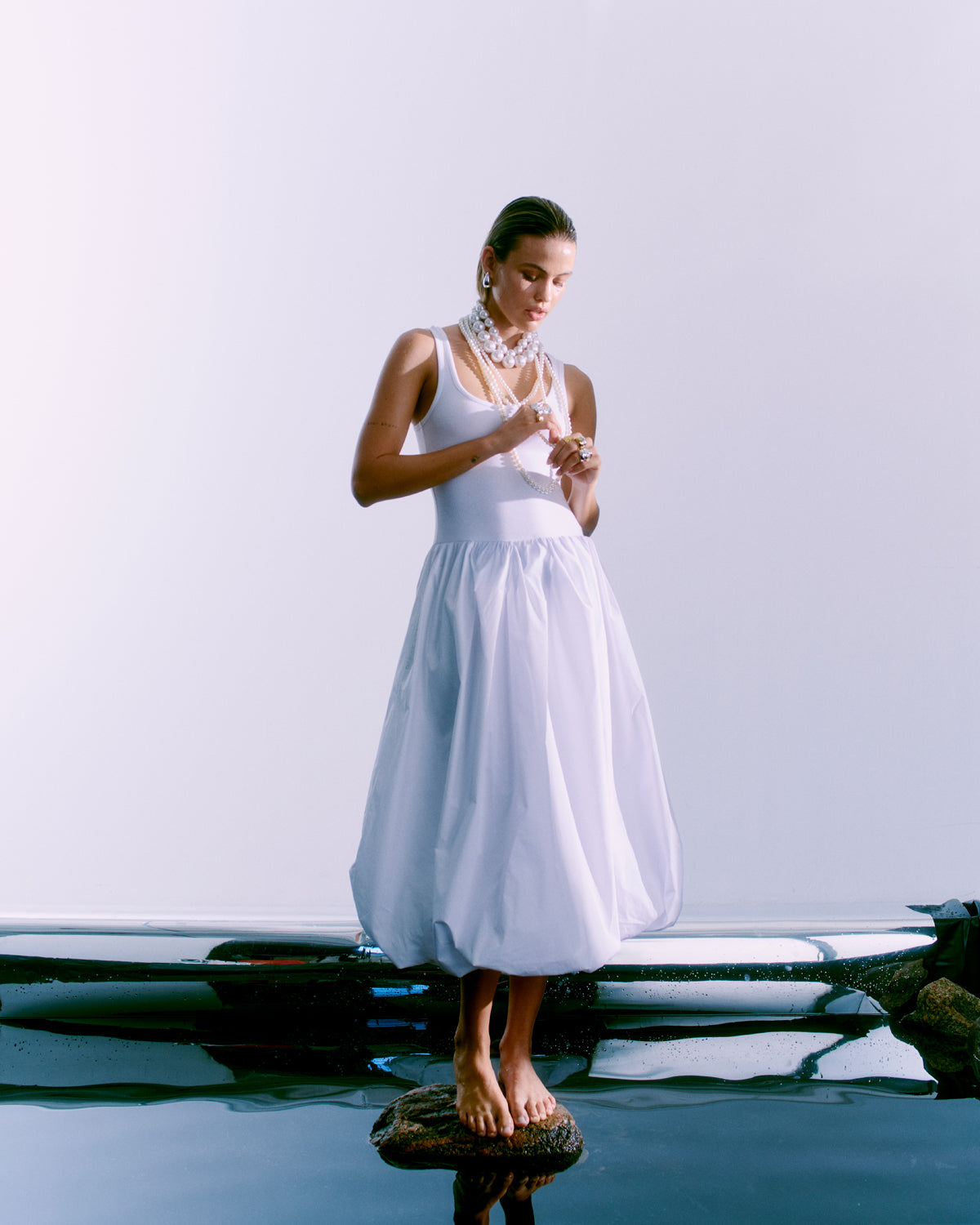 CMSIV – KLEID MIT BALLONEFFEKT IN WEISS