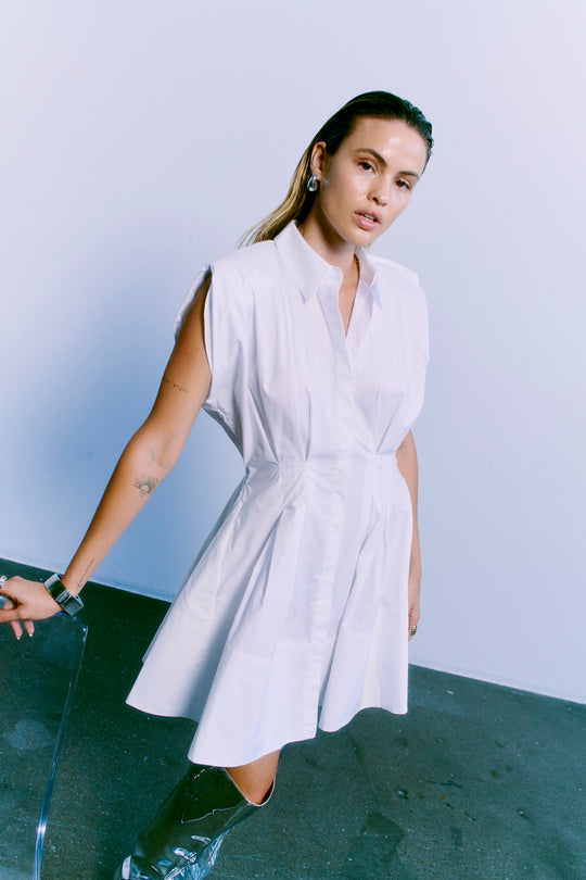 CMSHIRLEY – KURZES HEMDKLEID IN WEISS