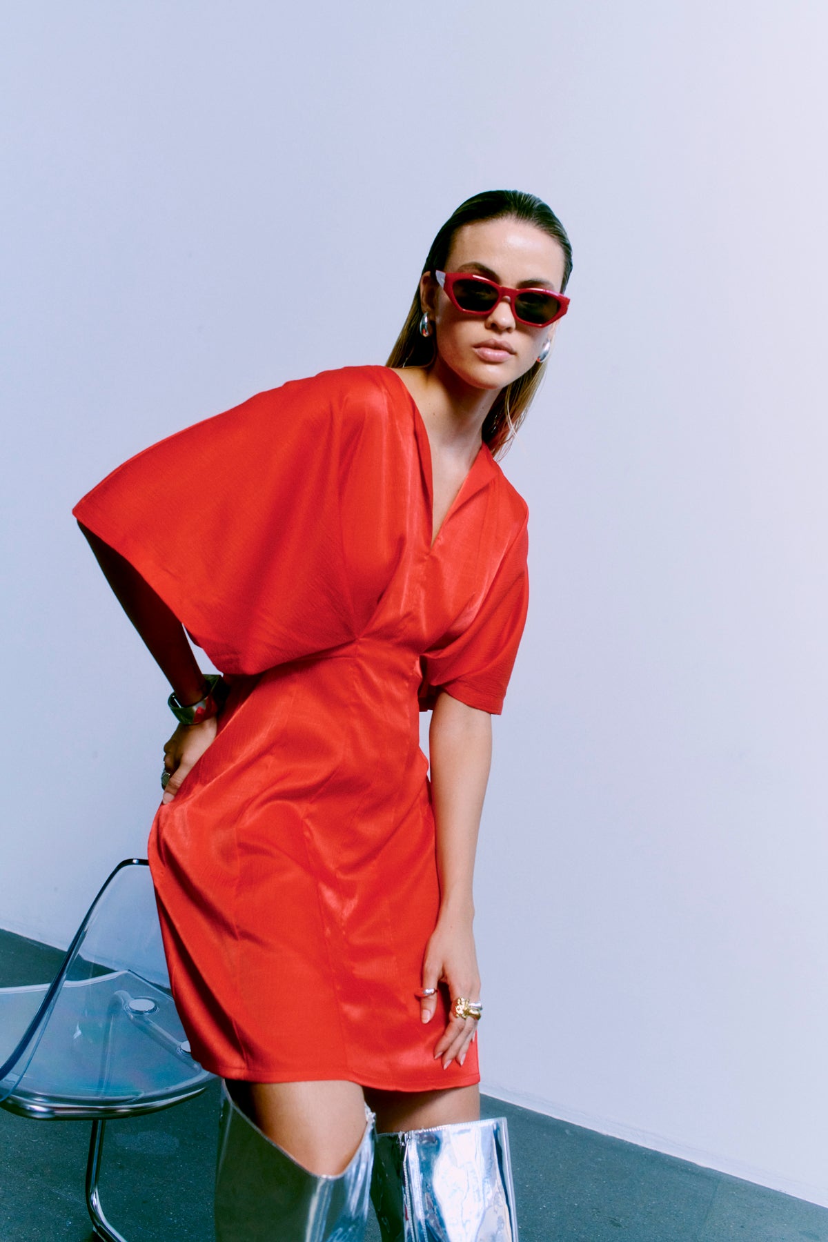 CMVIANNA - KLEID IN ROT