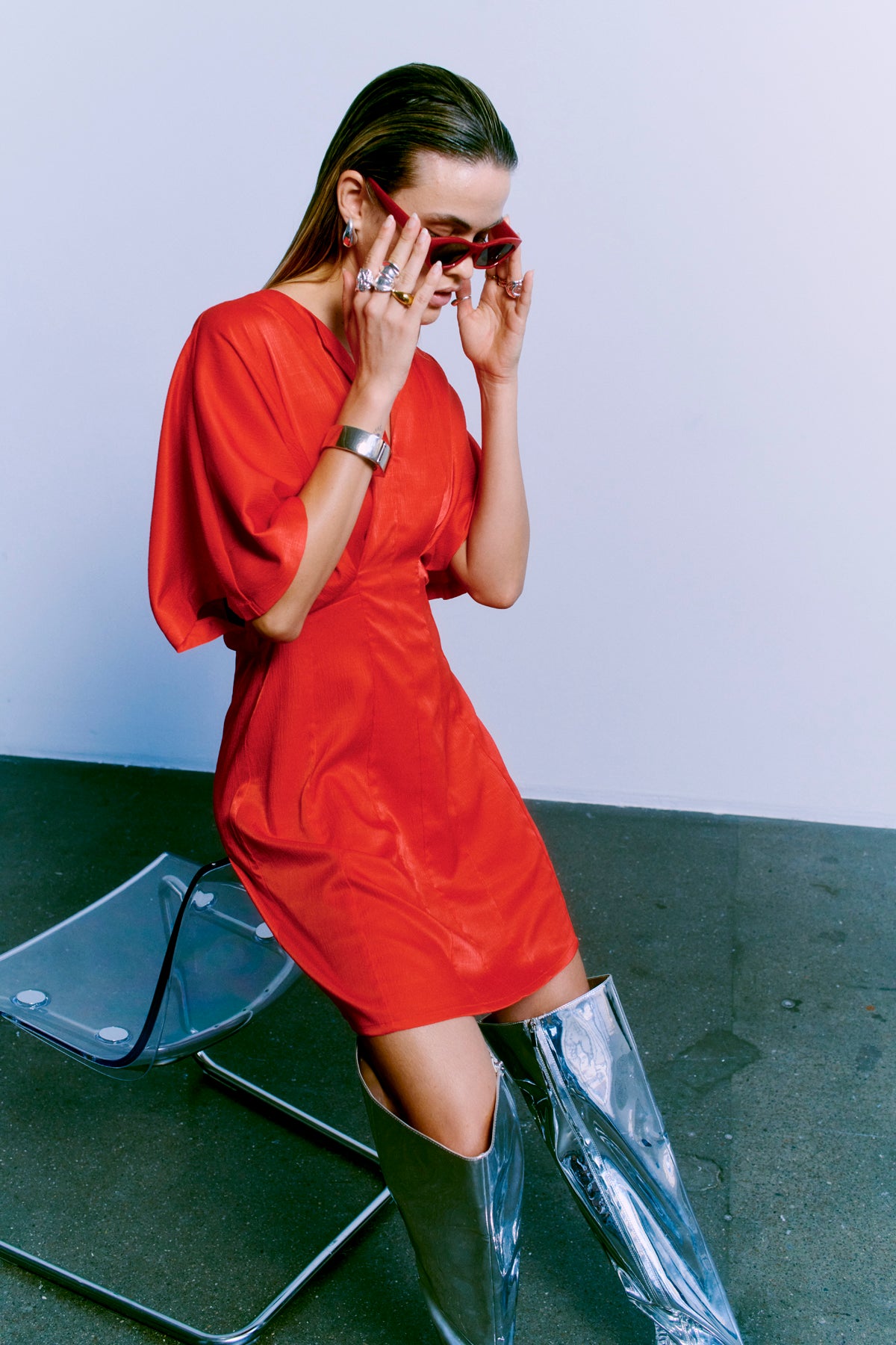 CMVIANNA - KLEID IN ROT