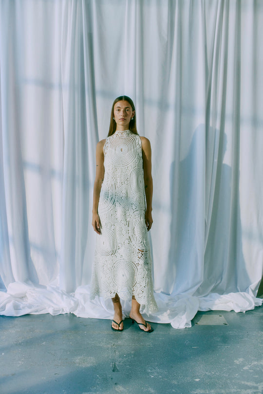 CMCRYSTAL – HÄKELKLEID IN WEISS