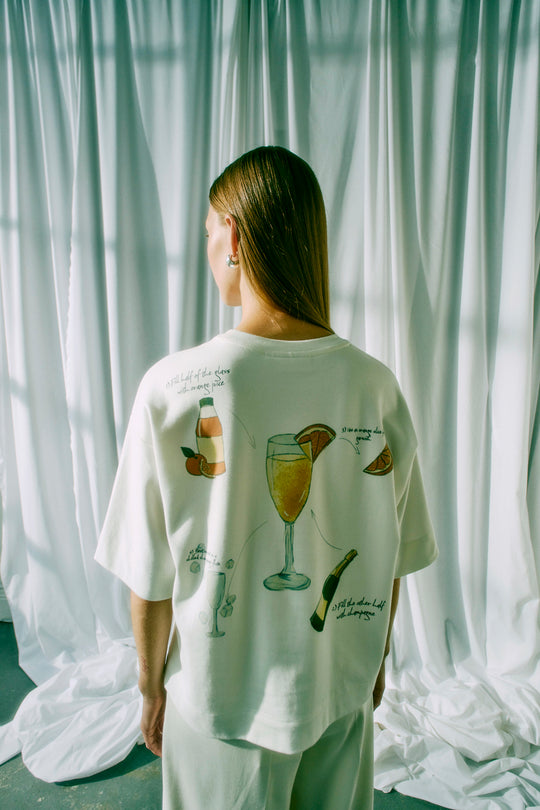 CMMUSE - T-SHIRT IN WEISS UND GELB