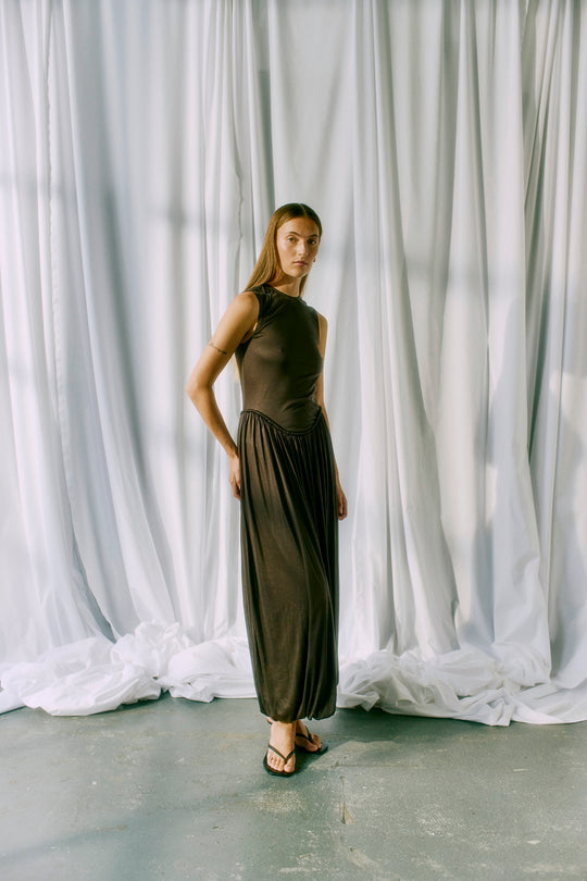 CMLAYNA - KLEID IN BRAUN