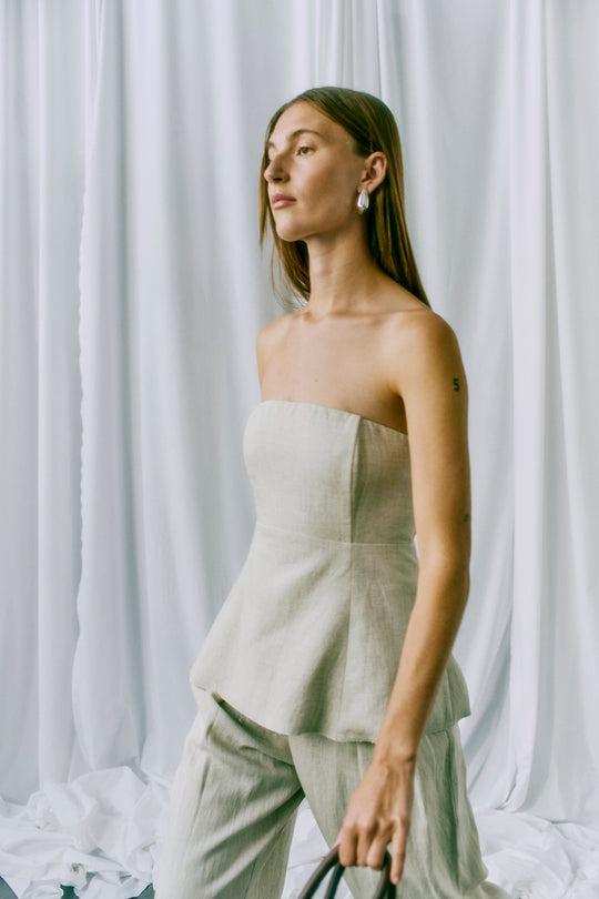 CMTENI - CORSAGEN-TOP IN BEIGE